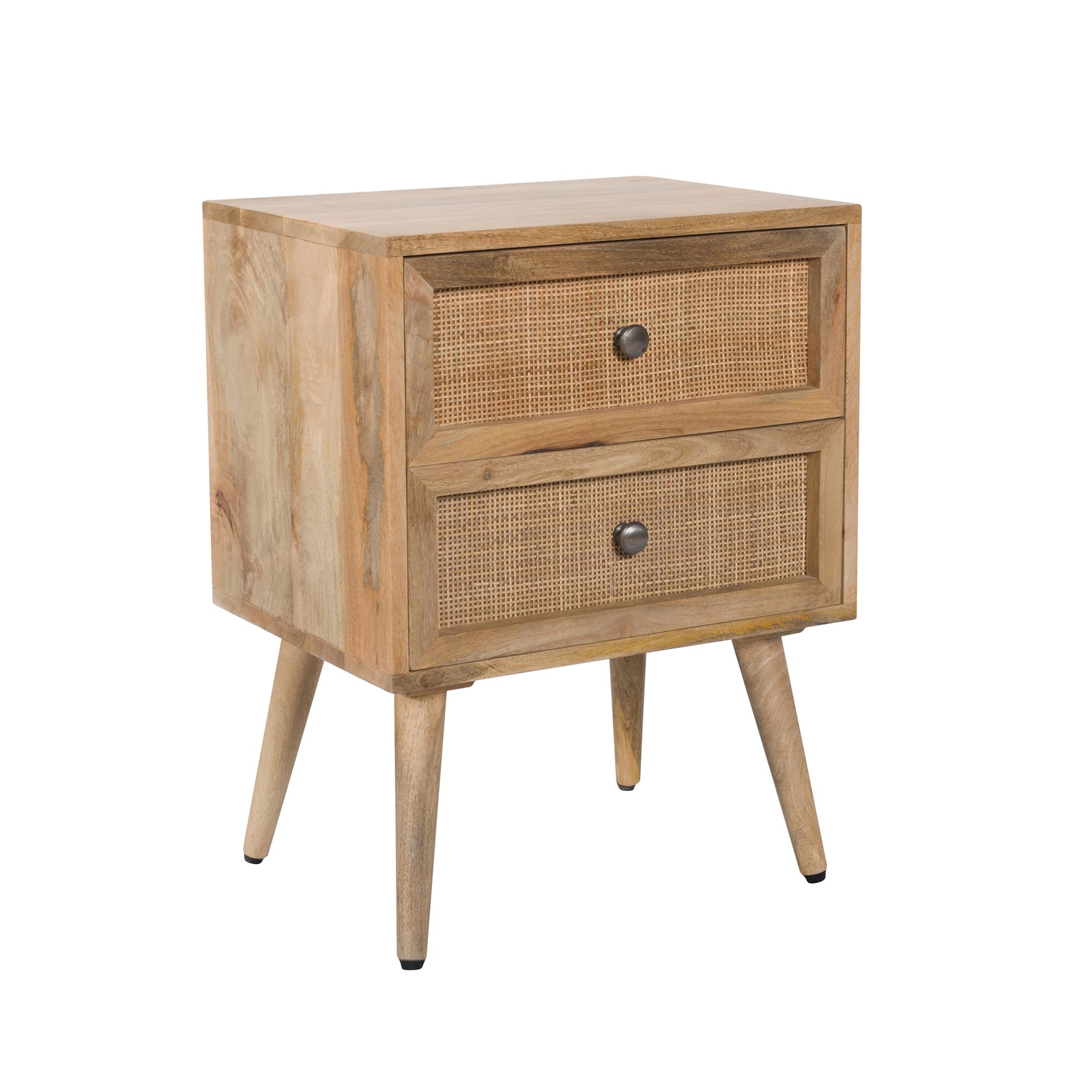 achat table de nuit 2 tiroirs en cannage