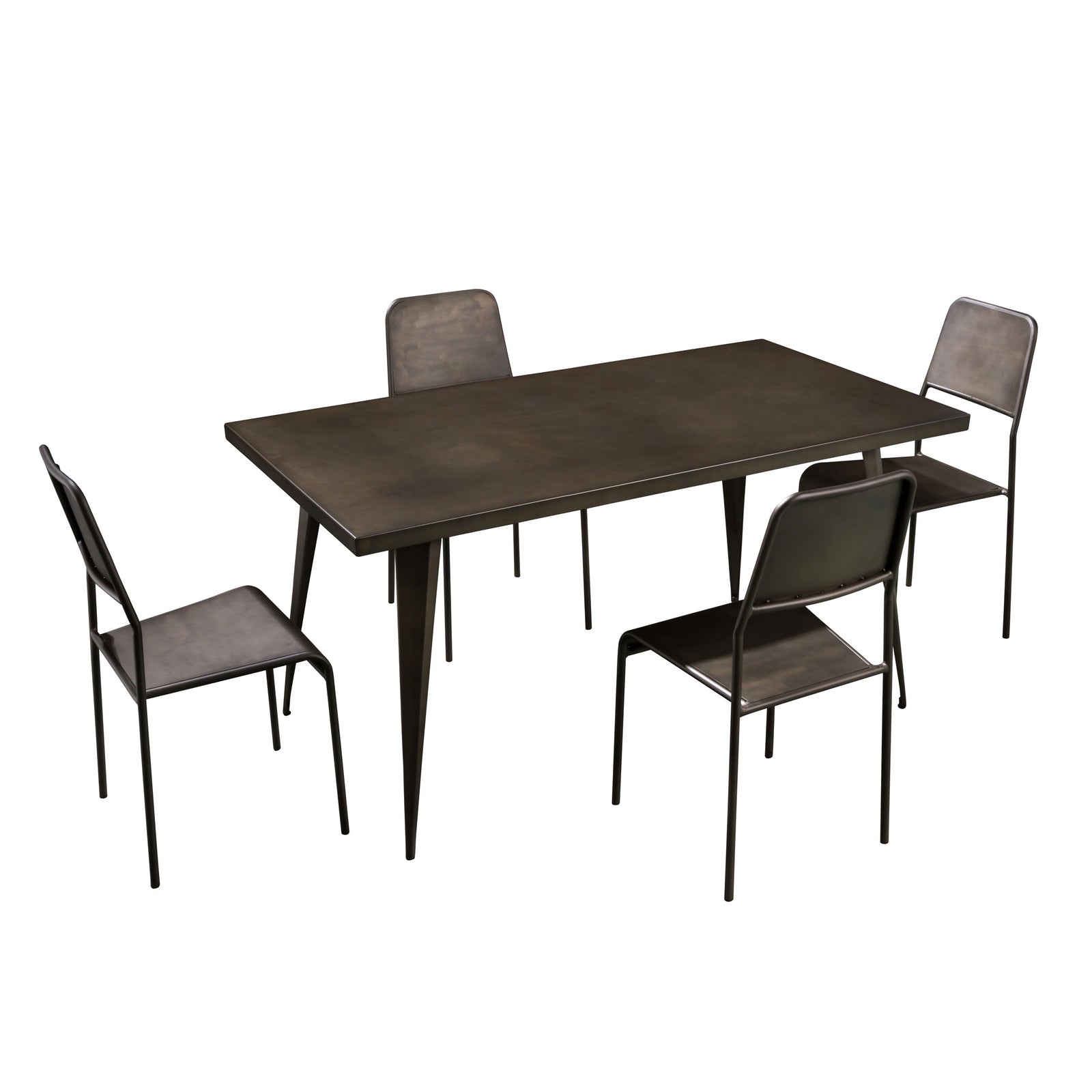 achat table de repas bronze metal