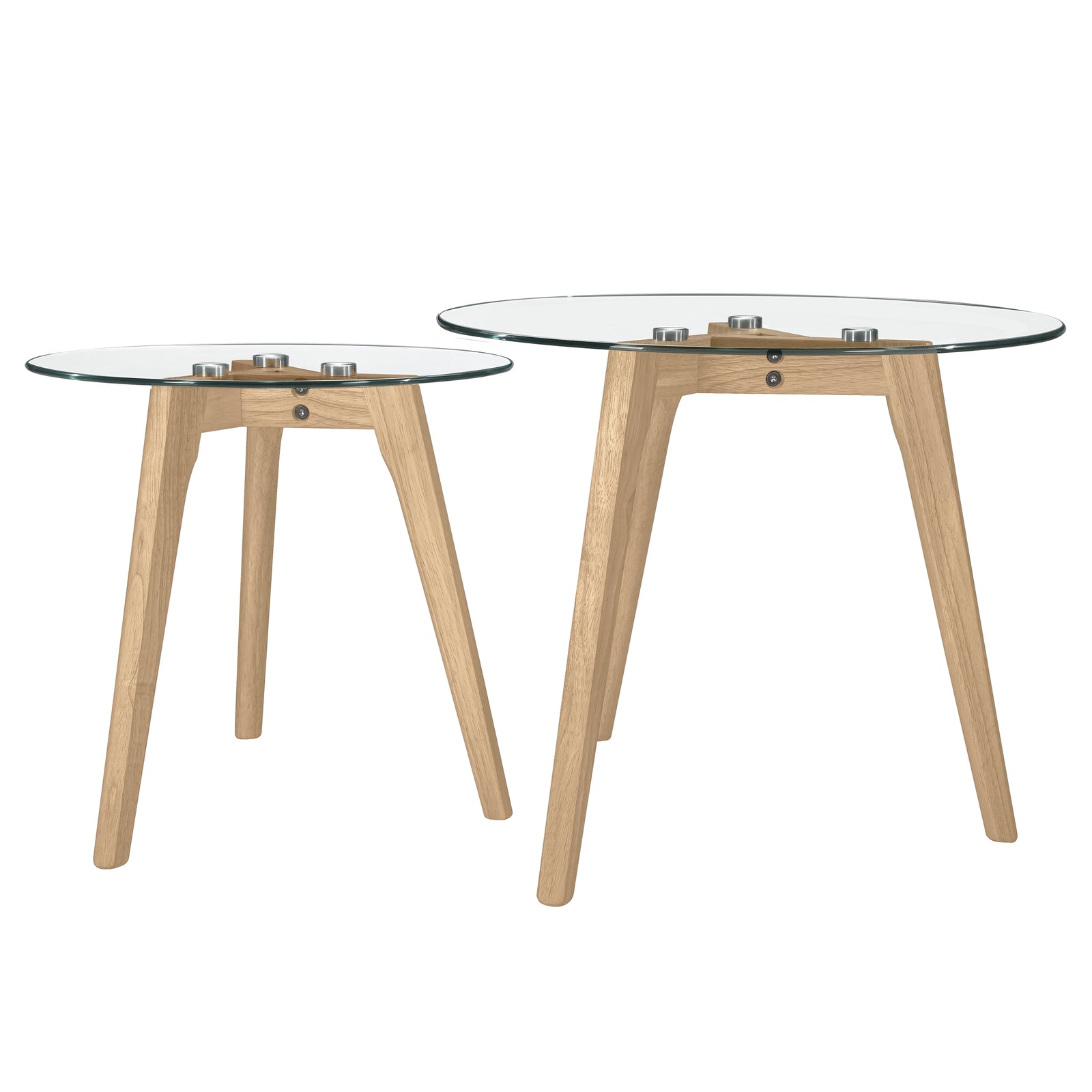 achat table lot de 2 bois et verre