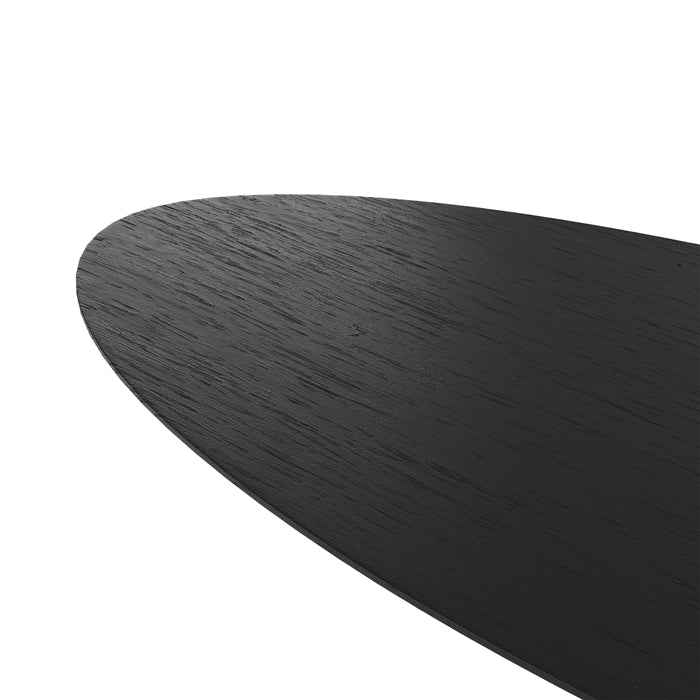 achat table ovale en bois teinte noir sparo