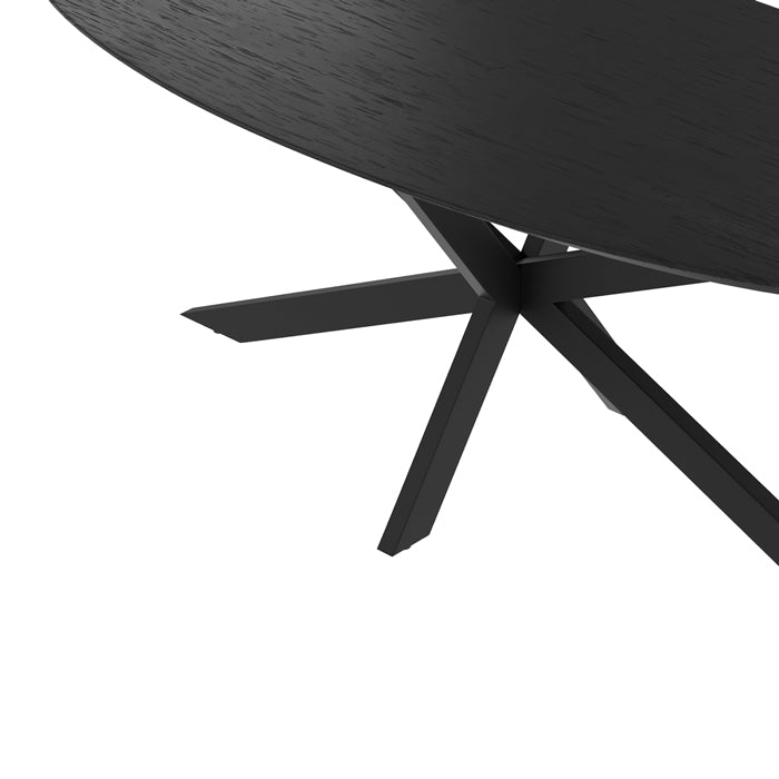 achat table ovale noire sparo en bois et metal mat