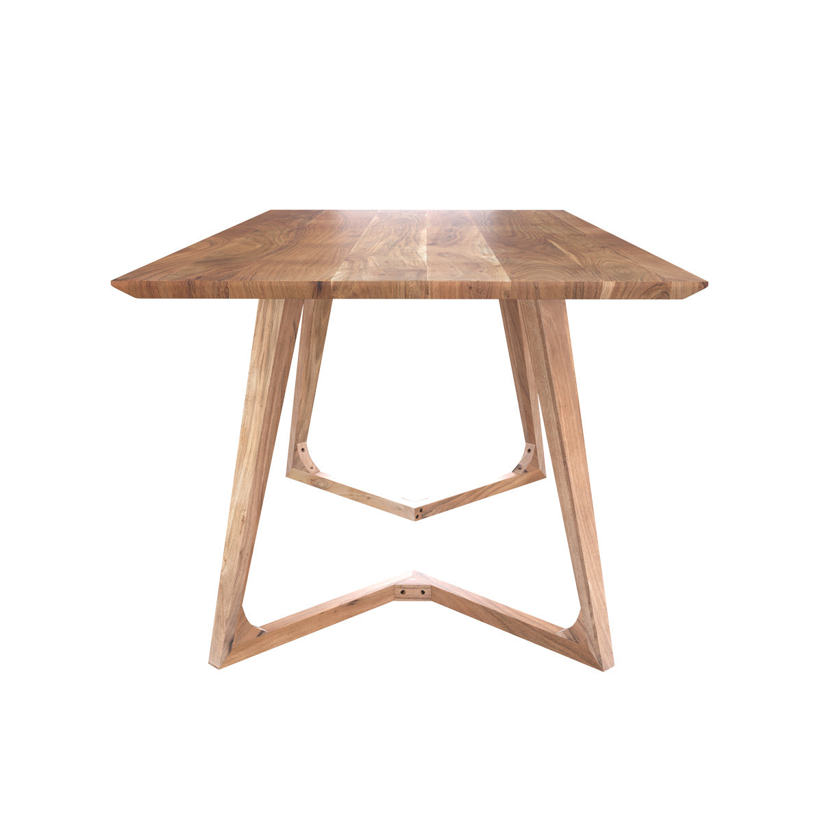 achat table rectangulaire six personnes en bois d acacia et metal 175 cm