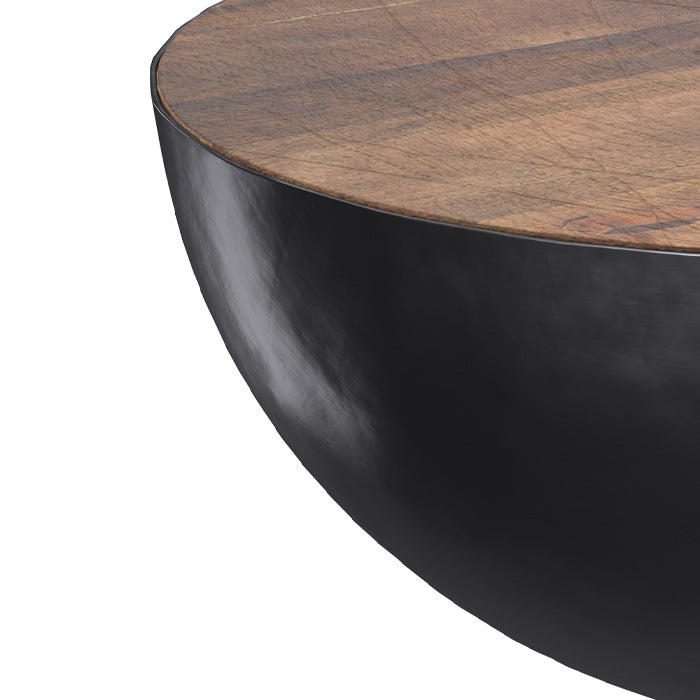 achat table ronde tajy bois et noir