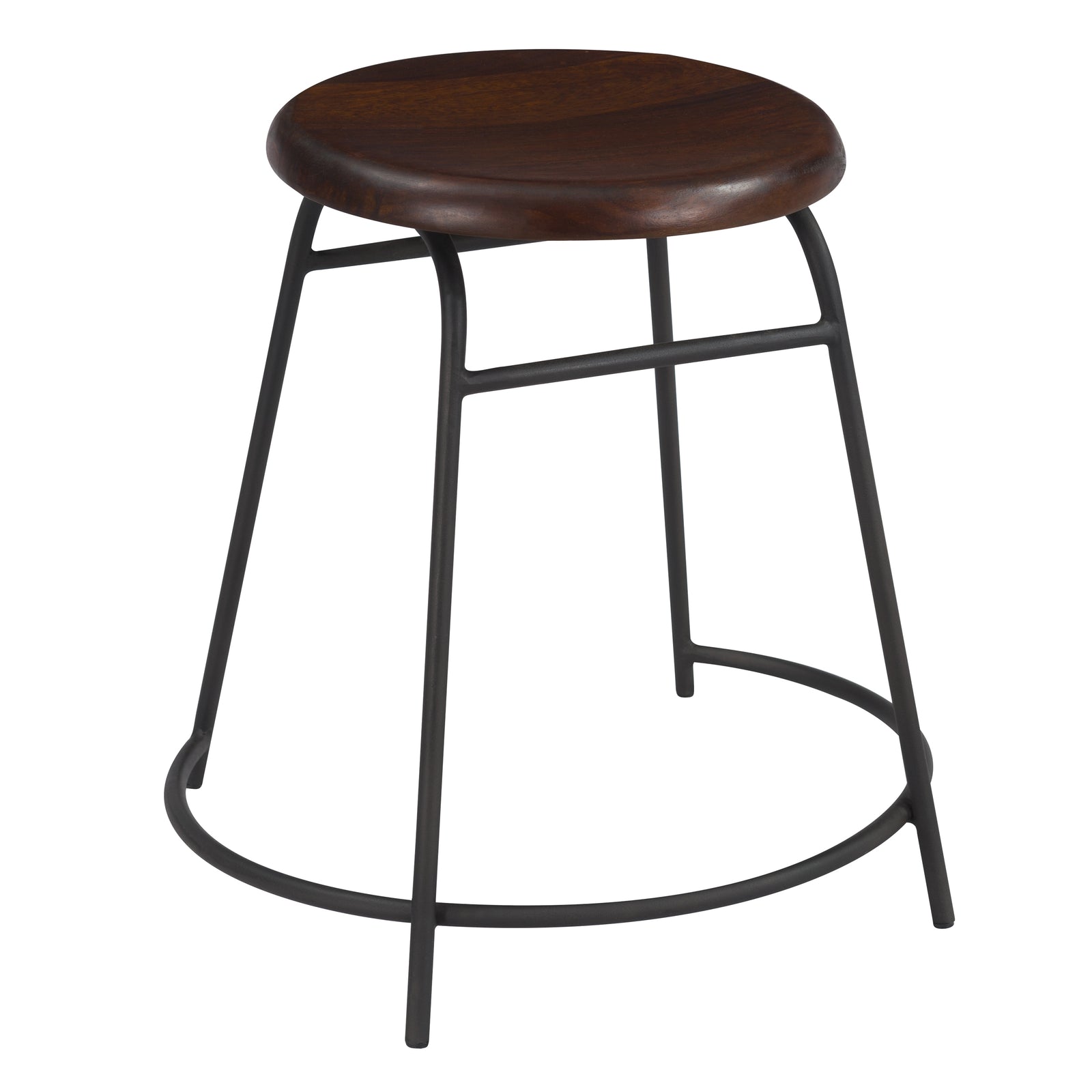 achat tabouret bas bois fonce pieds metal