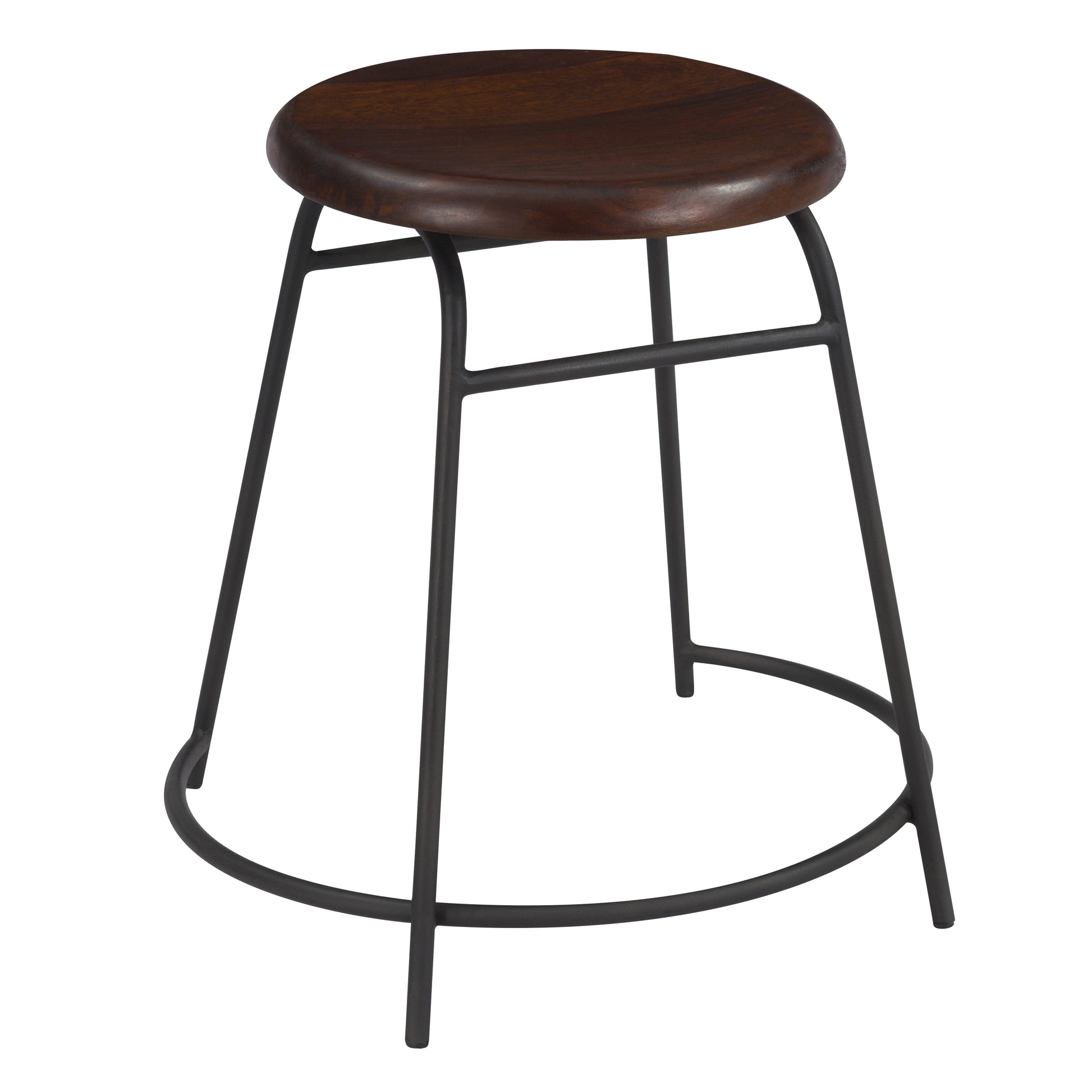 achat tabouret bas bois fonce pieds metal