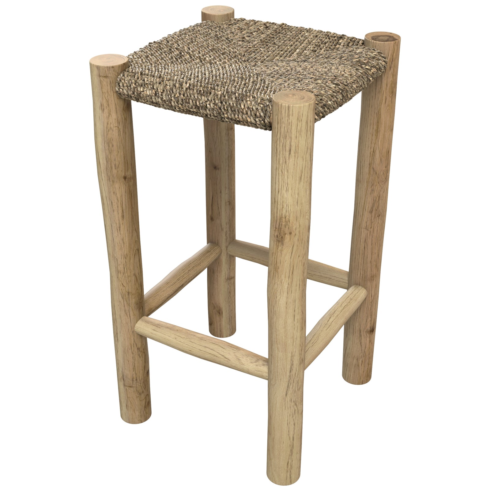 achat tabouret de bar en branche de teck