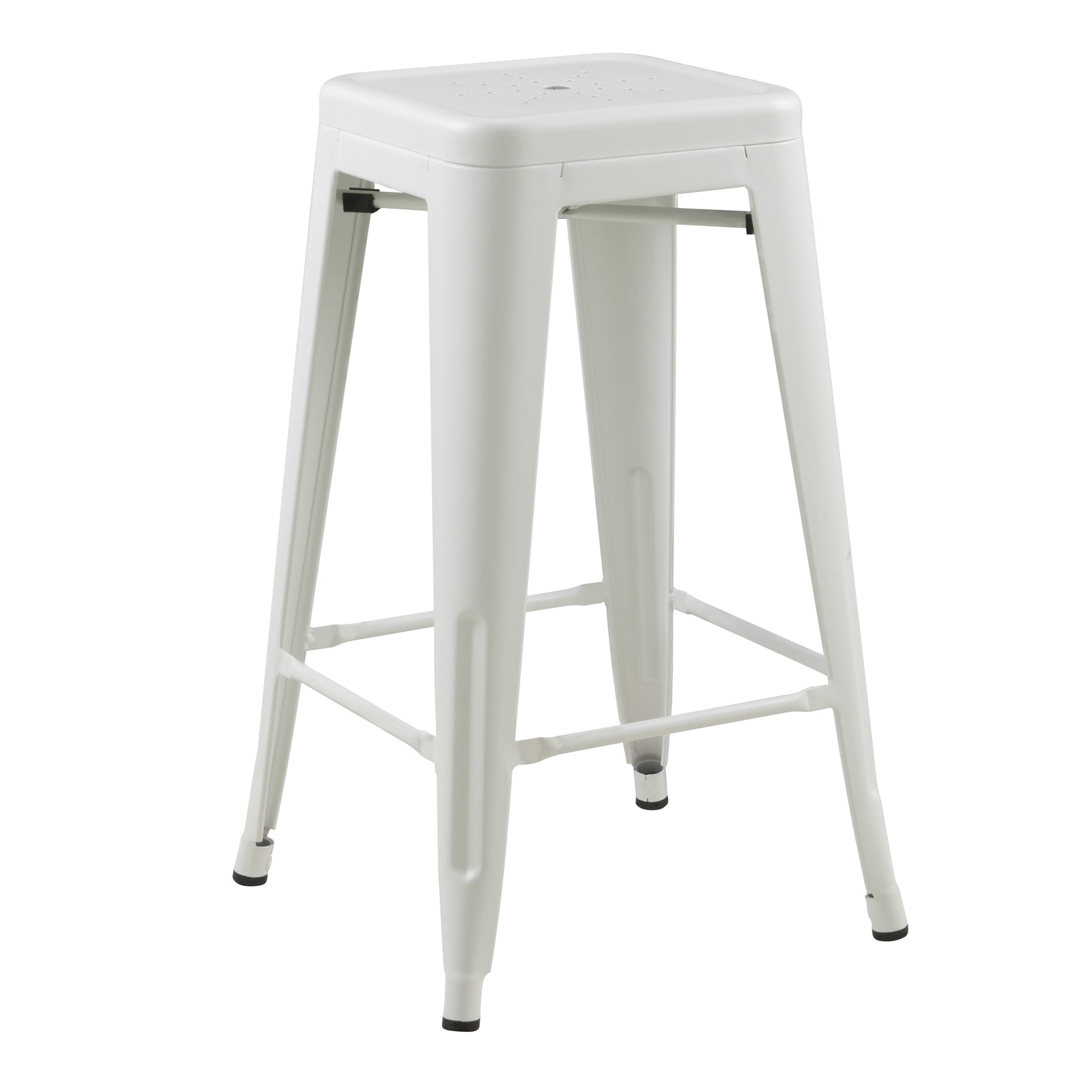 achat tabouret de bar indus blanc mat