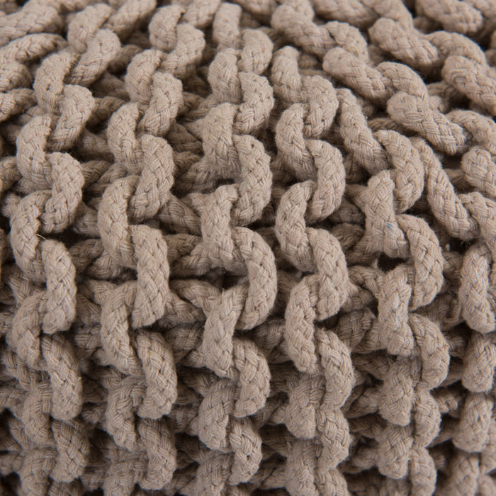 achat tabouret en tricot taupe pieds bois