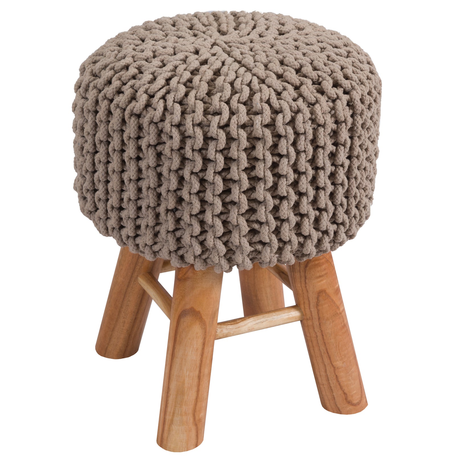 achat tabouret scandinave taupe tricot