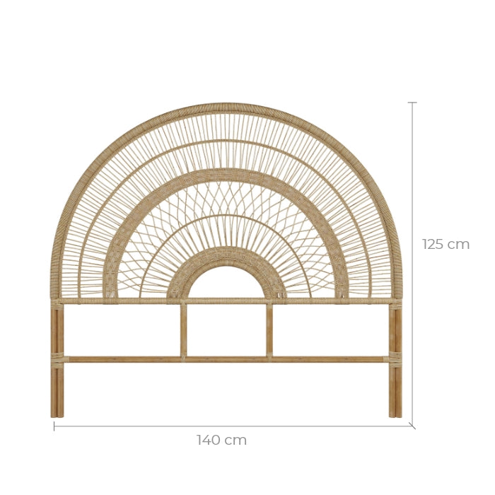 achat tete de lit en rotin 140 cm asteria 