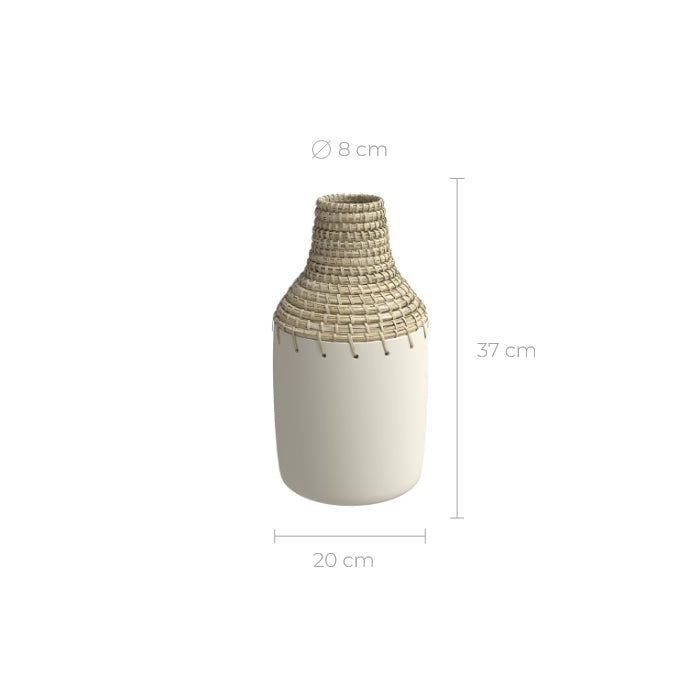 achat vase blanc enora en terre cuite