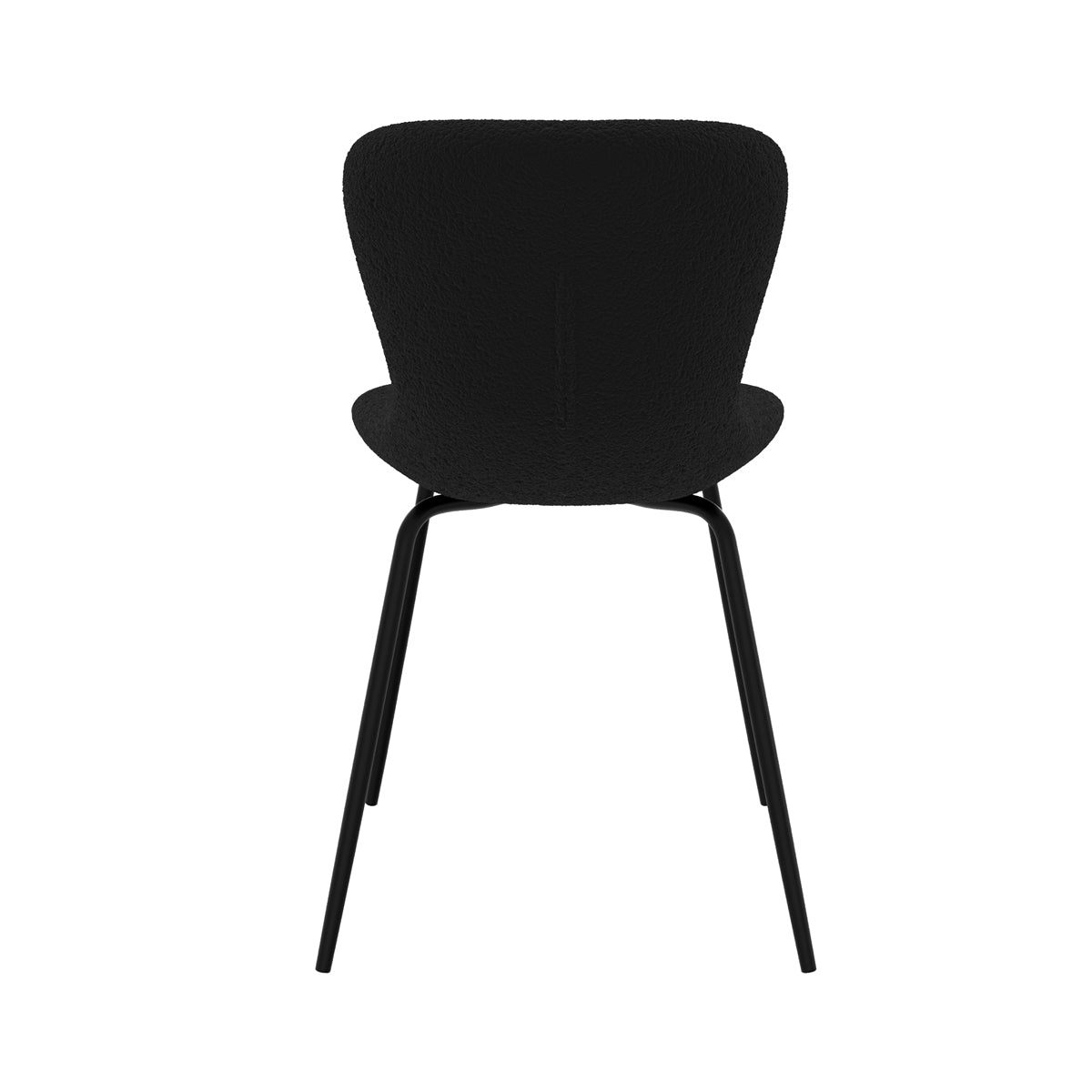 achatchaise lot de 2 effet laine bouclette noire
