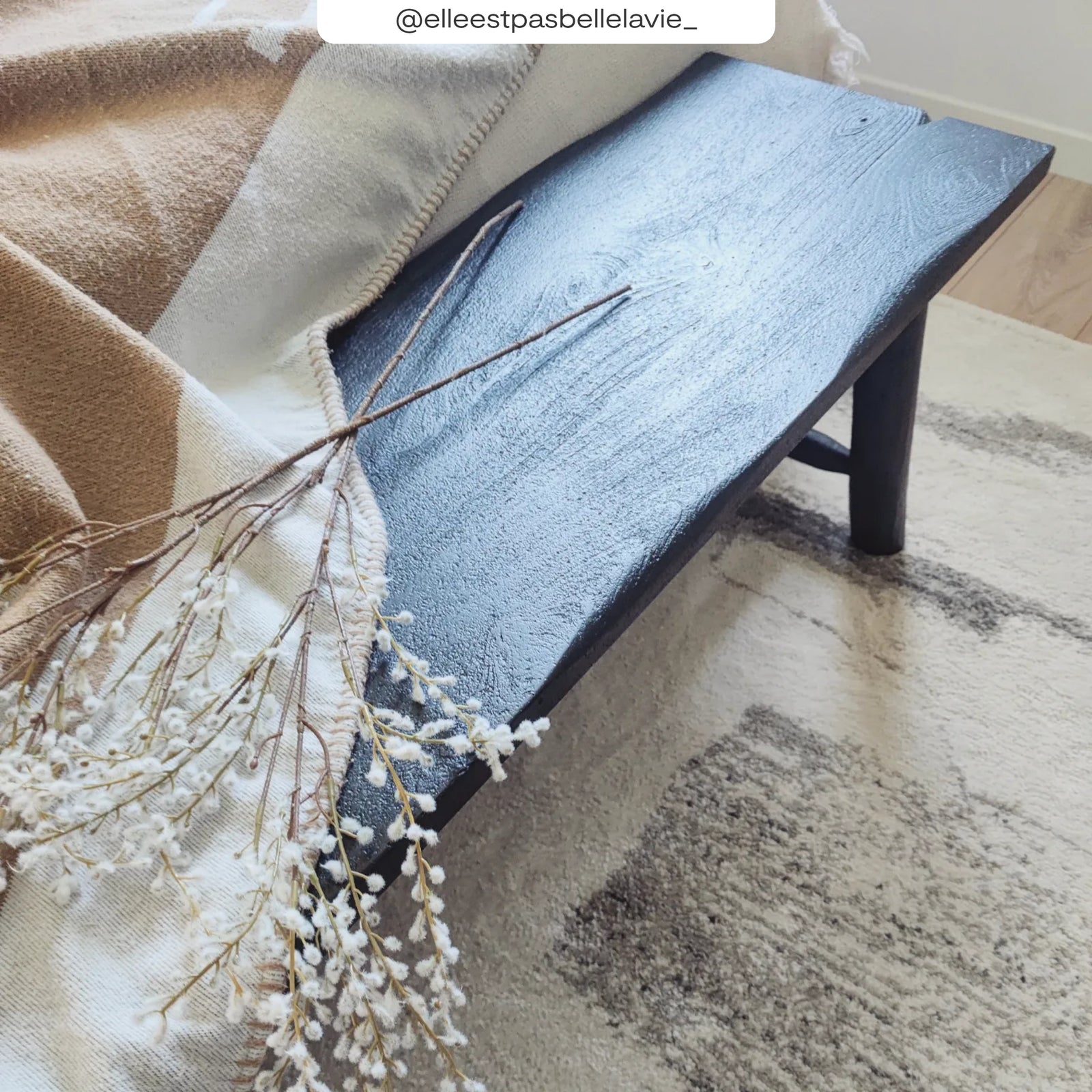 acheter banc noir 110 cm deux places en bois