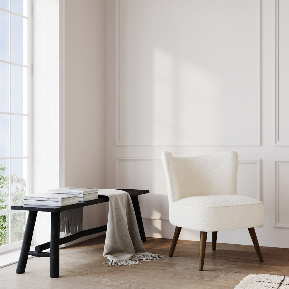 acheter banc noir 145 cm 3 places bois de manguier