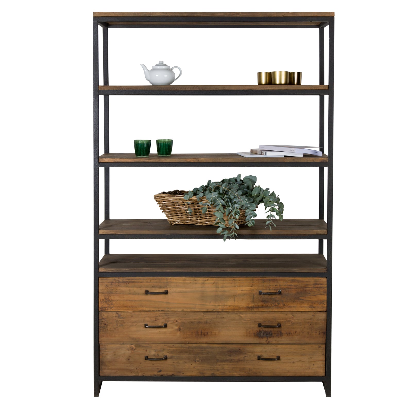 acheter bibliotheque en bois et metal rangement