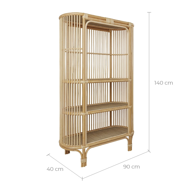 acheter bibliotheque en rotin naturel avec plusieurs etageres marthe