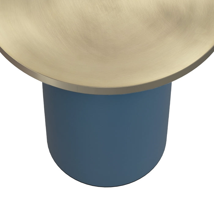 acheter bout de canape bleu et dore rond