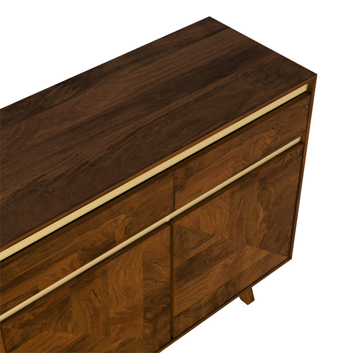 acheter buffet bois fonce avec details dores