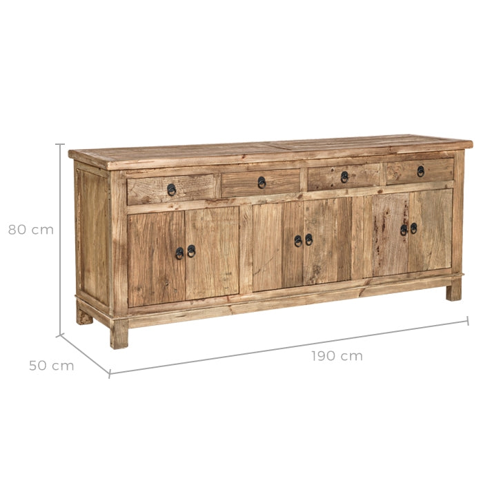 acheter buffet long bois brut