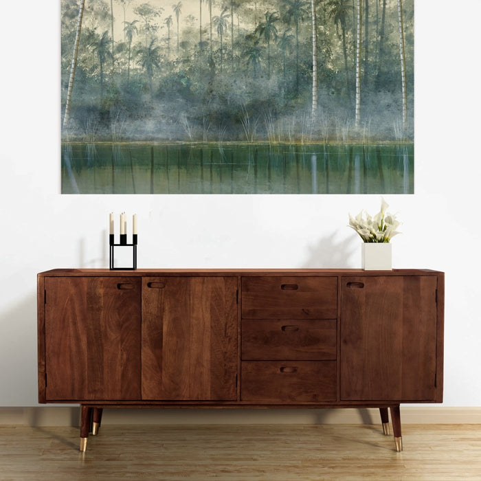 acheter buffet long en bois fonce