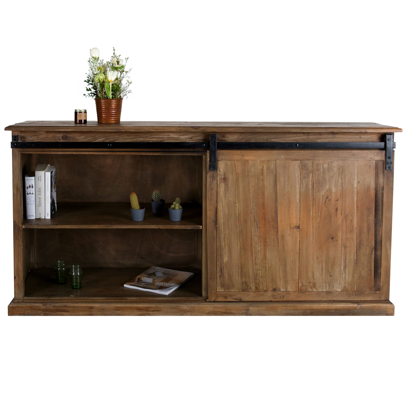 acheter buffet multi rangement en bois fonce
