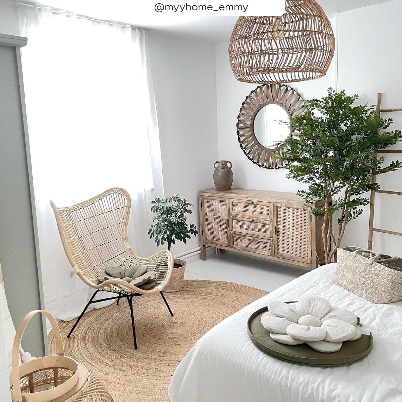 acheter buffet tiki en cannage 2 portes