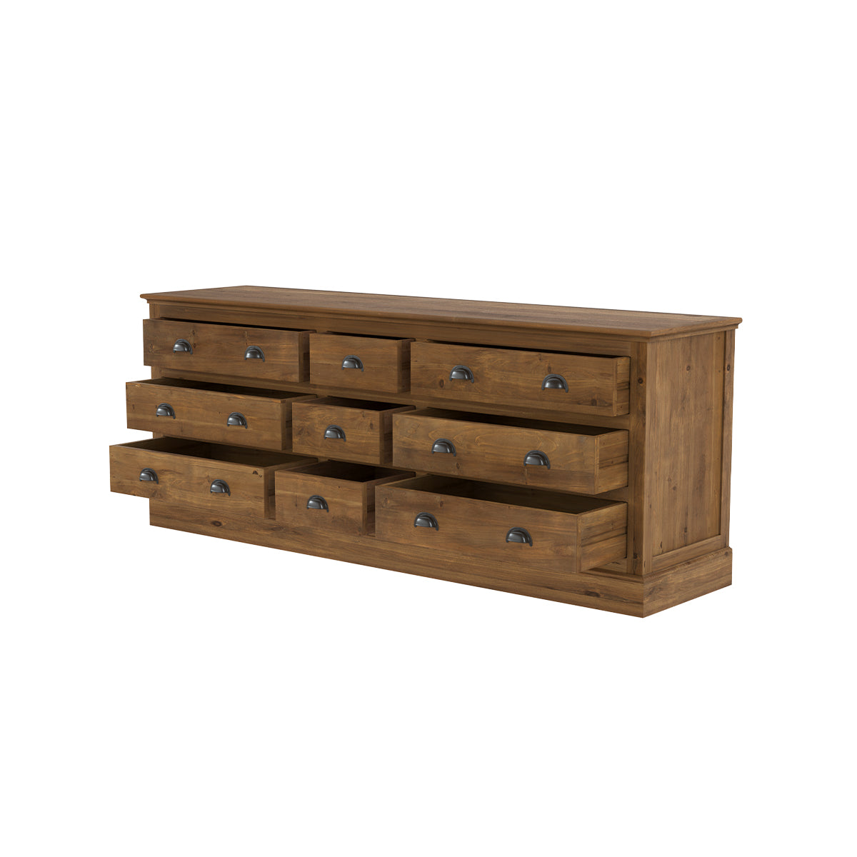 acheter buffet tobias en bois de cedre recycle neuf tiroirs