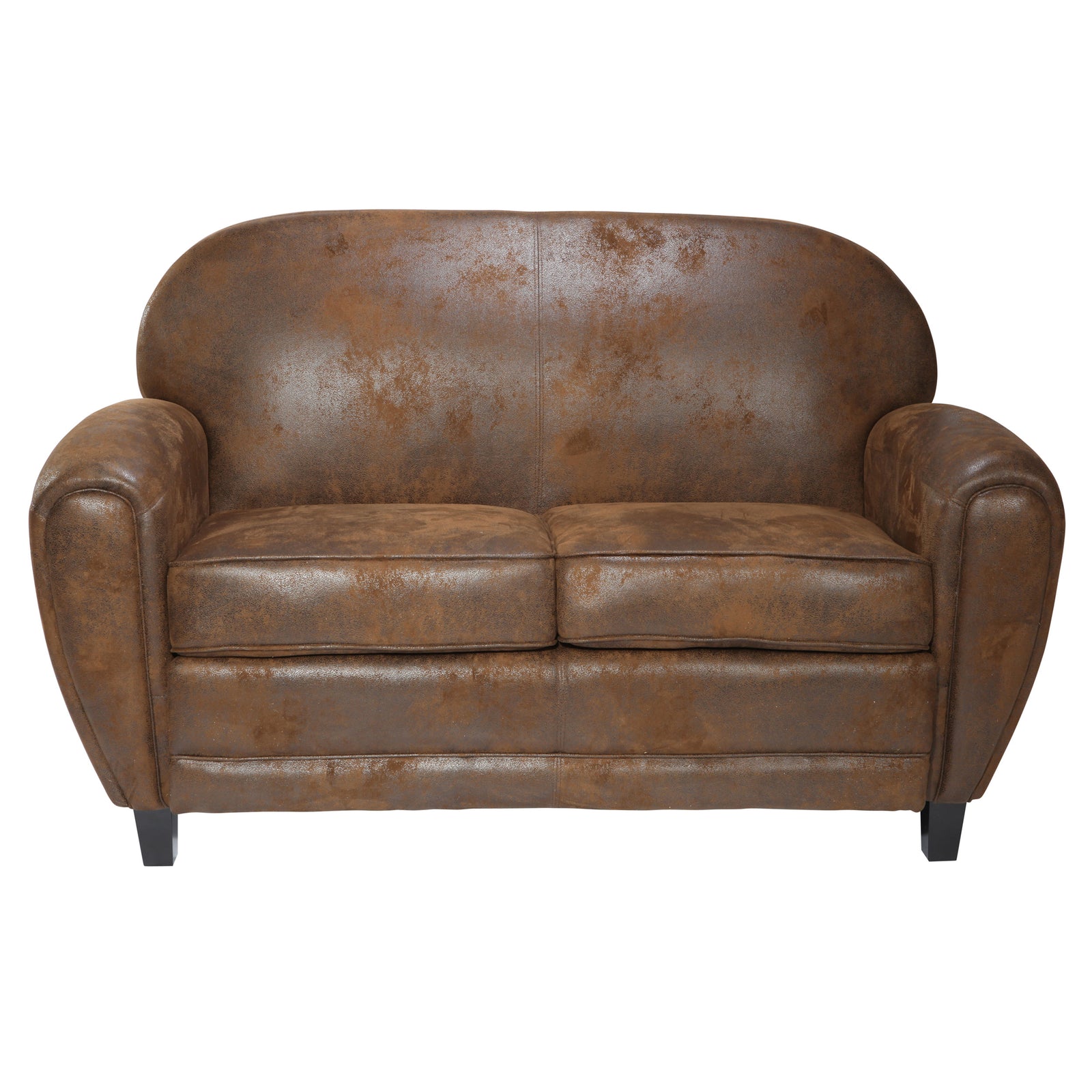 acheter canapé club 2 places marron cuir