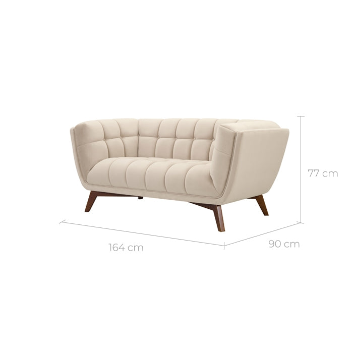 acheter canape 2 places beige en velours