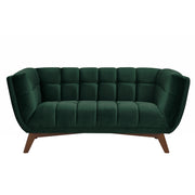 acheter canape 2 places vert fonce pieds bois