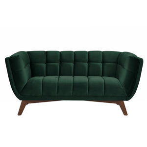 acheter canape 2 places vert fonce pieds bois