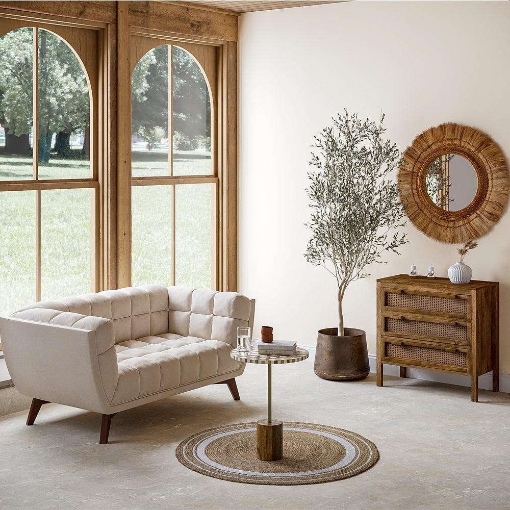 acheter canape beige design molletonne velours