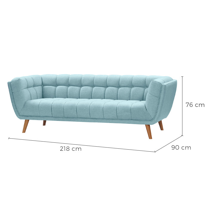 acheter canape bleu clair pieds bois
