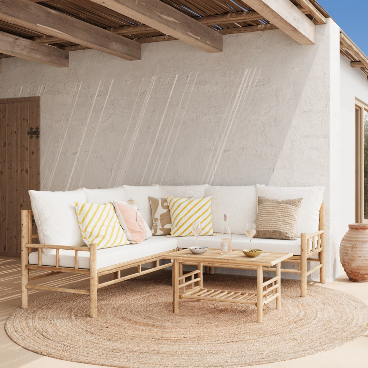 acheter canape de jardin 4 5 places en bambou