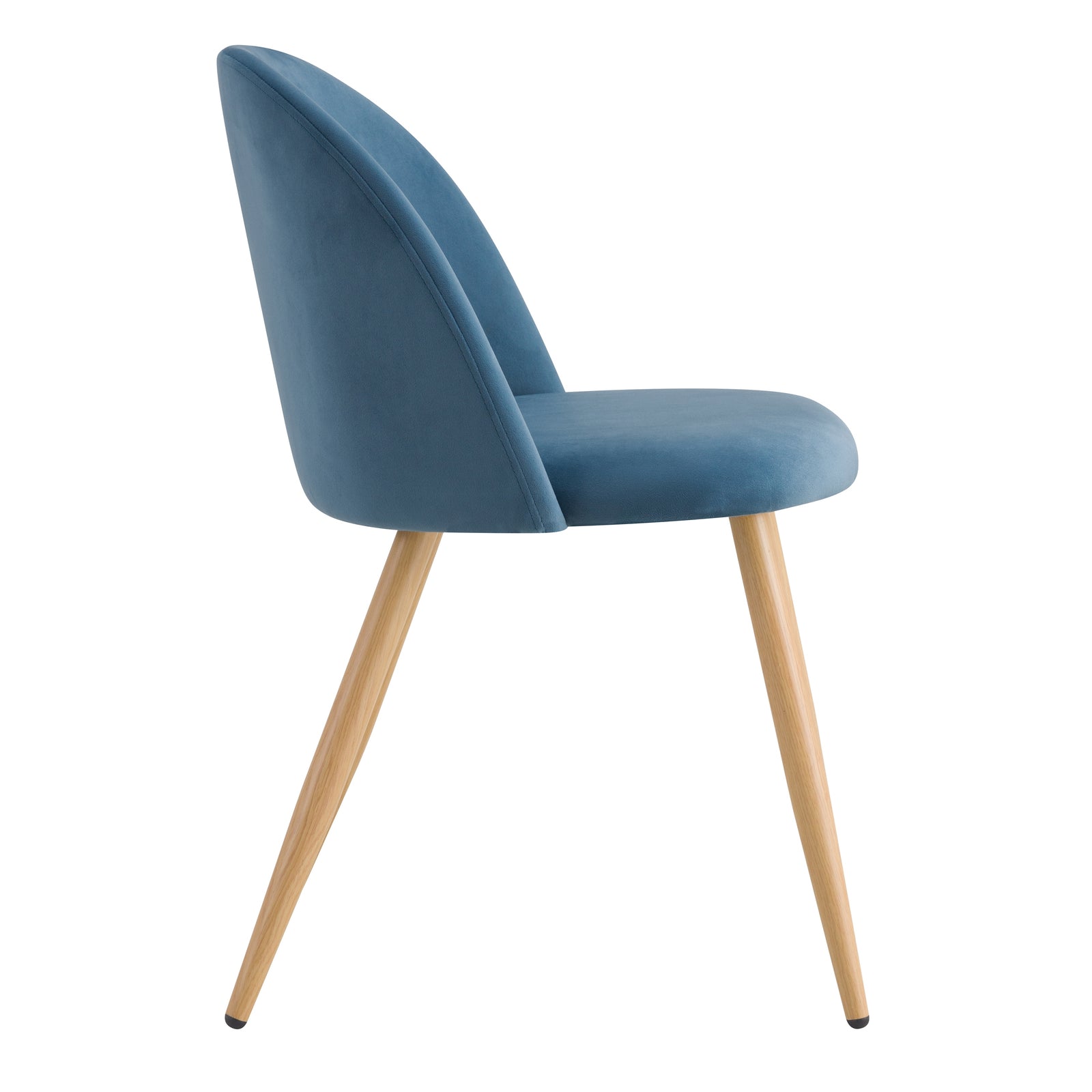 acheter chaise assise velours bleu pieds metal