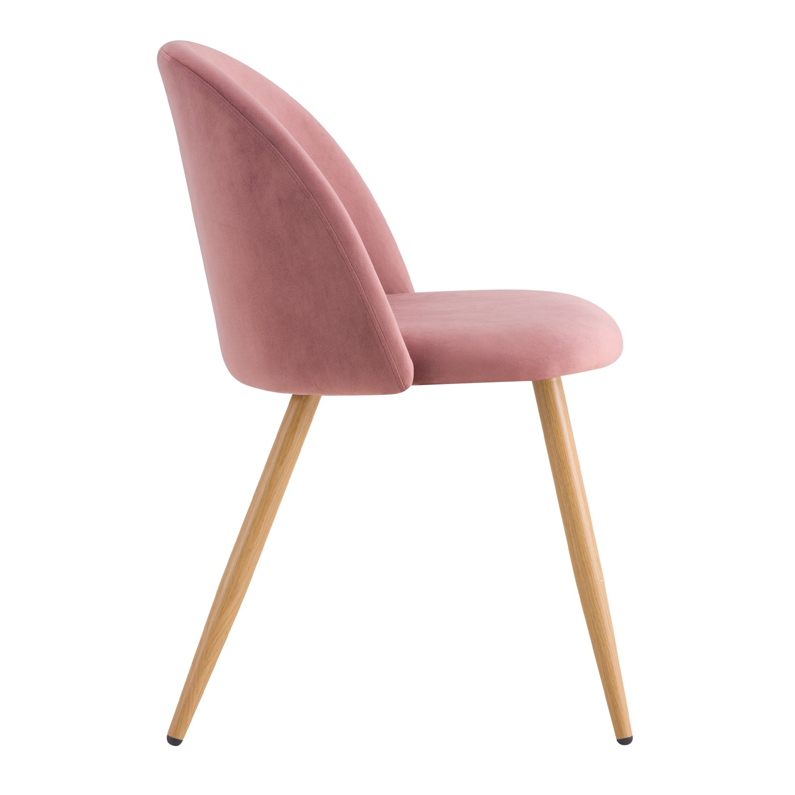 acheter chaise assise velours rose pieds metal effet bois