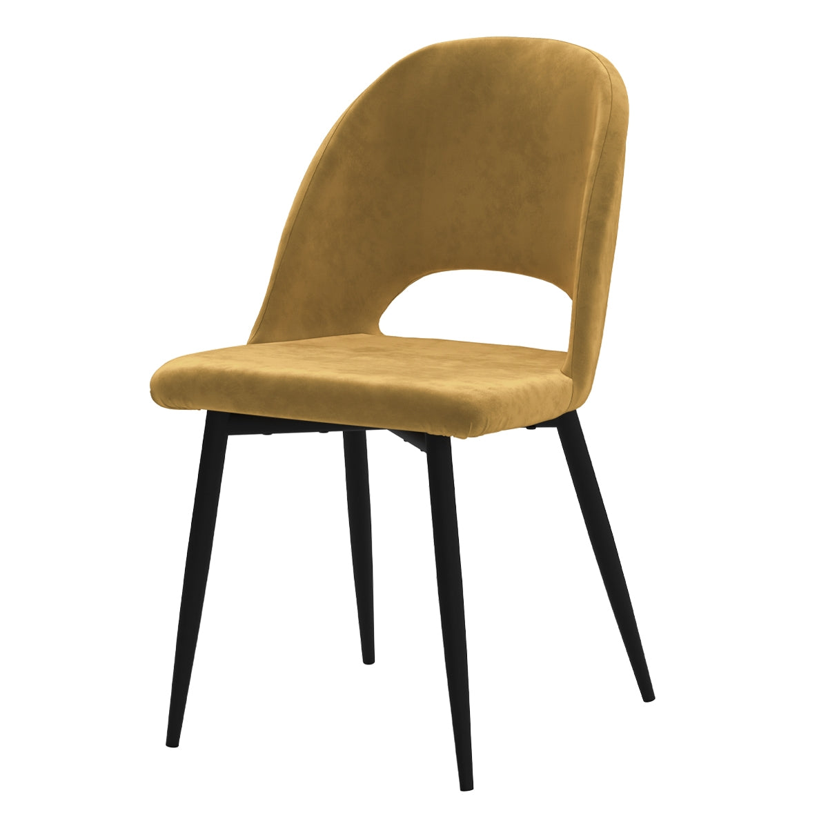 acheter chaise confortable en velours et pieds metal