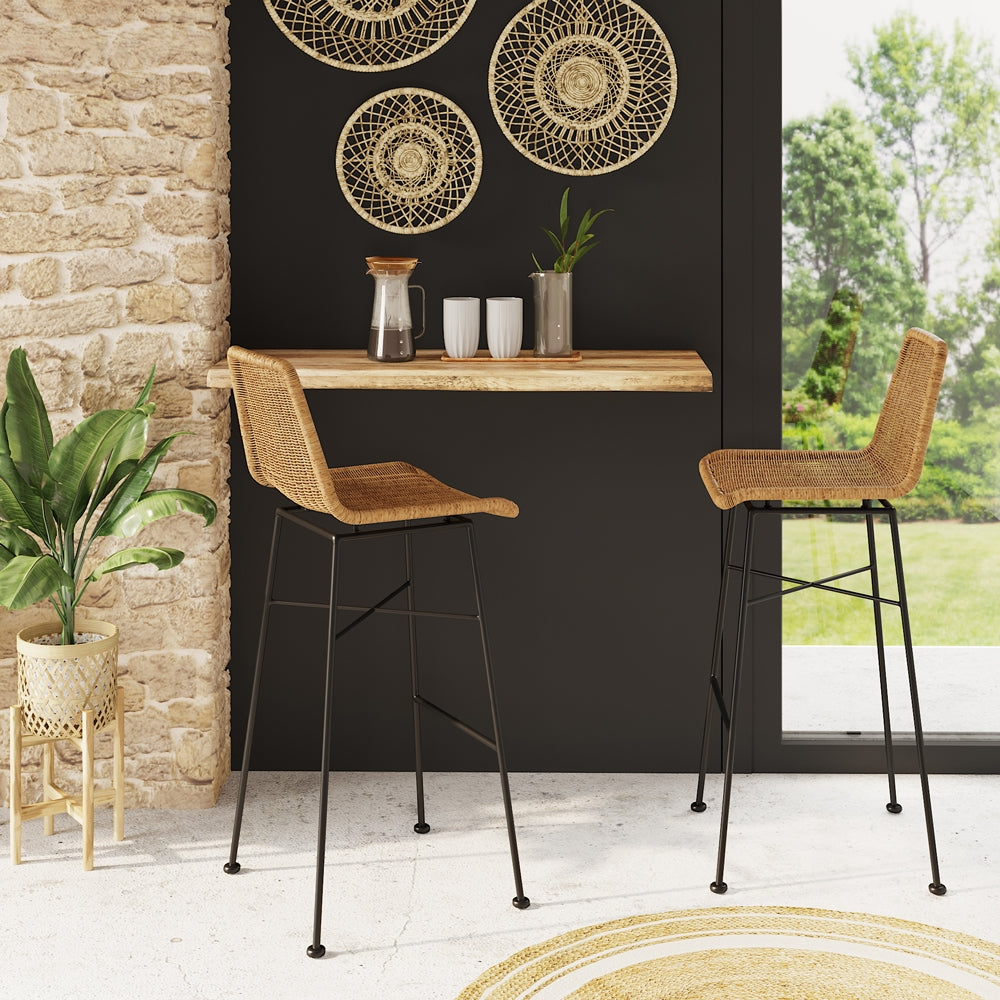 acheter chaise de bar 76 cm naturelle en resine