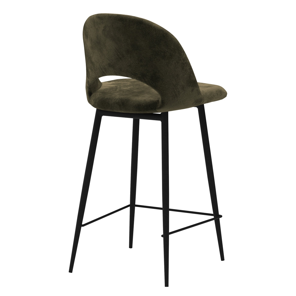 acheter chaise de bar assise velours pieds metal