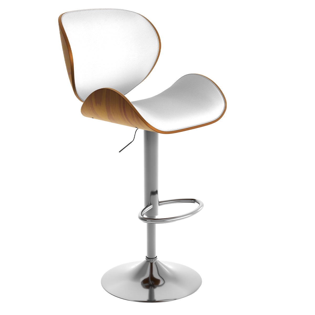 acheter chaise de bar blanche rembourree et pivotante en pu hauteur reglable