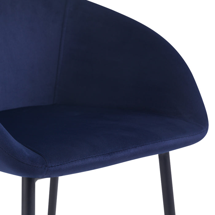 acheter chaise de bar bleue art deco velours