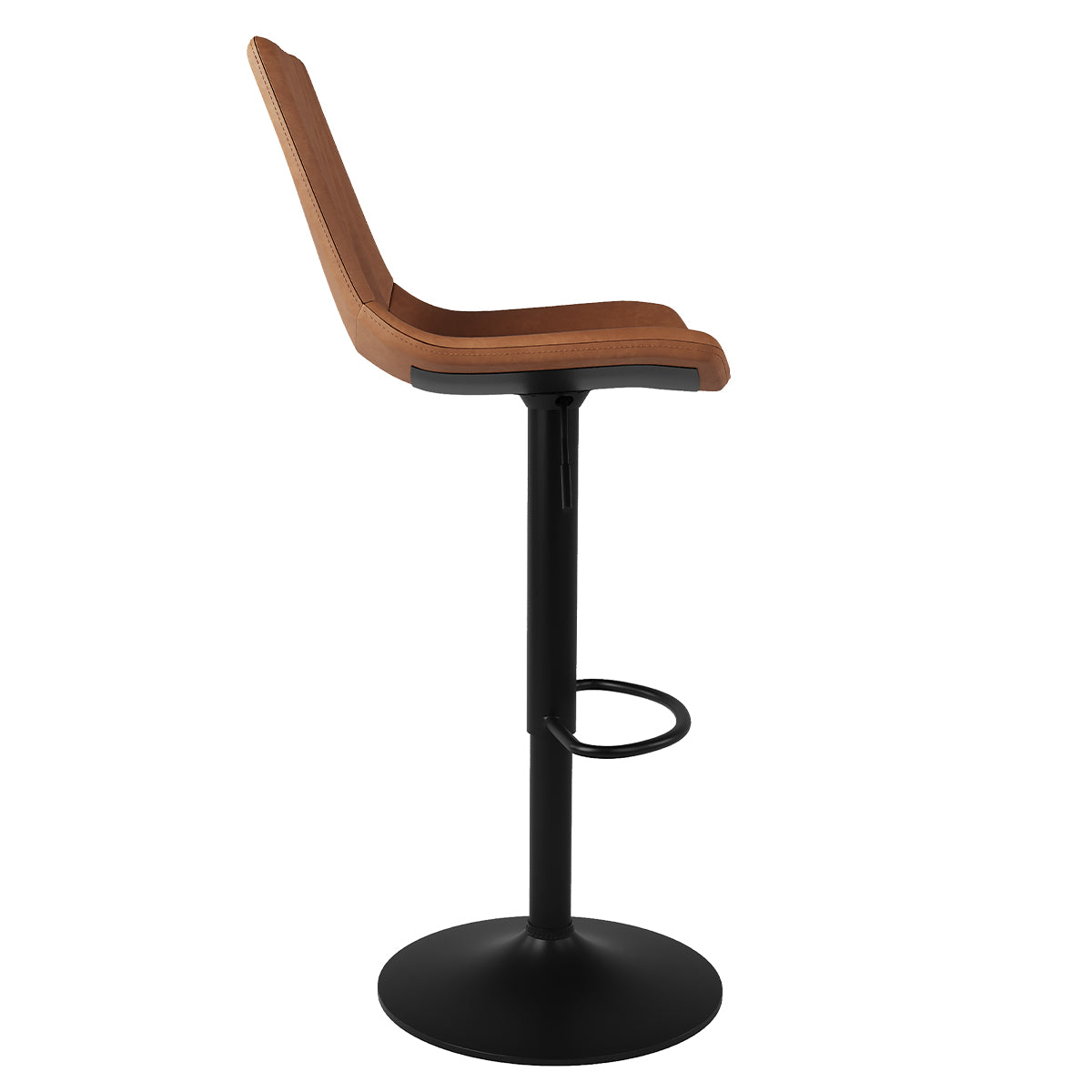 acheter chaise de bar camel en cuir synthetique et metal noir lot 2 killi