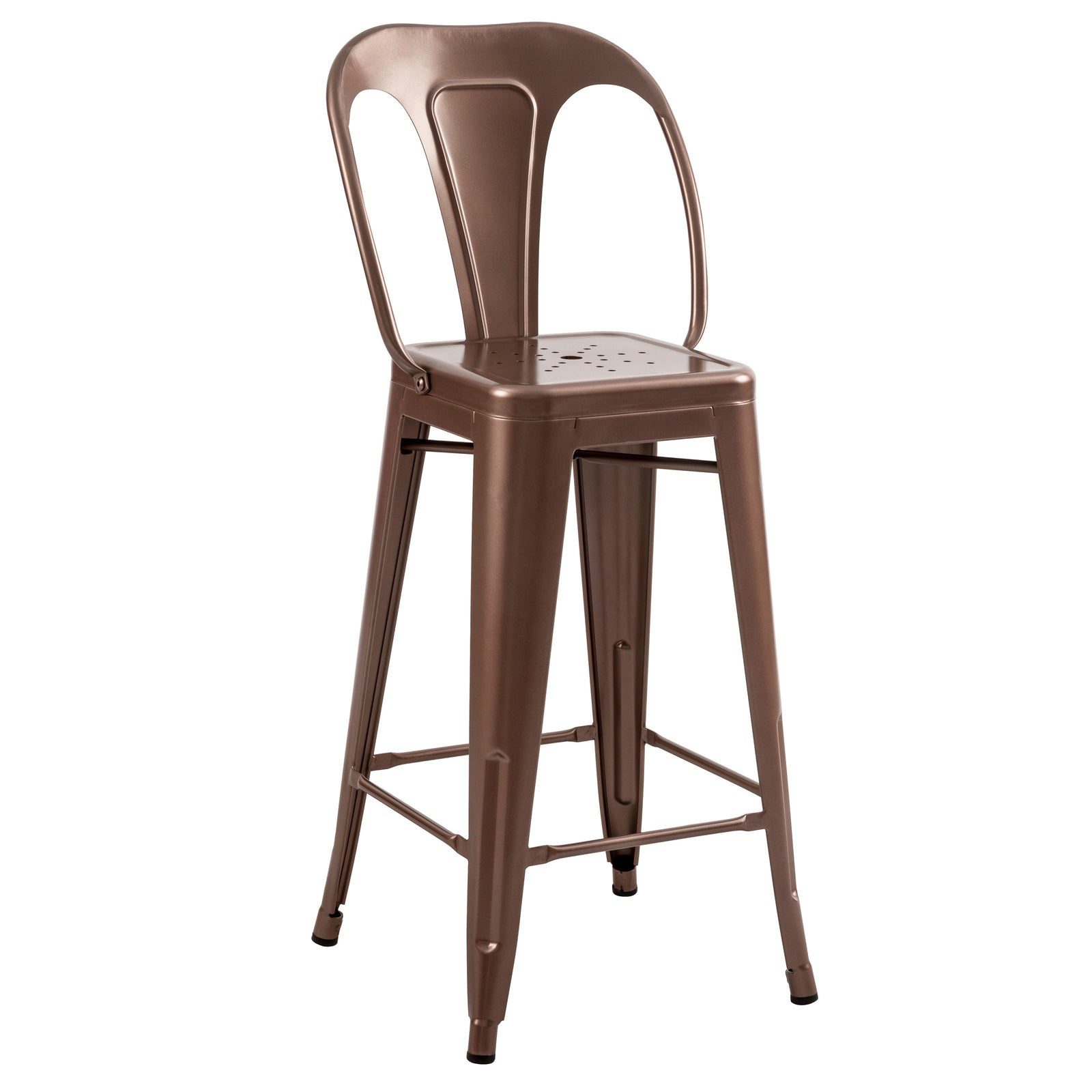 acheter chaise de bar dossier metal cuivre