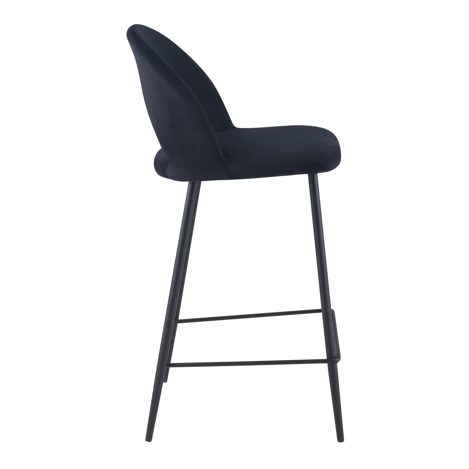 acheter chaise de bar en velours moelleuse noire