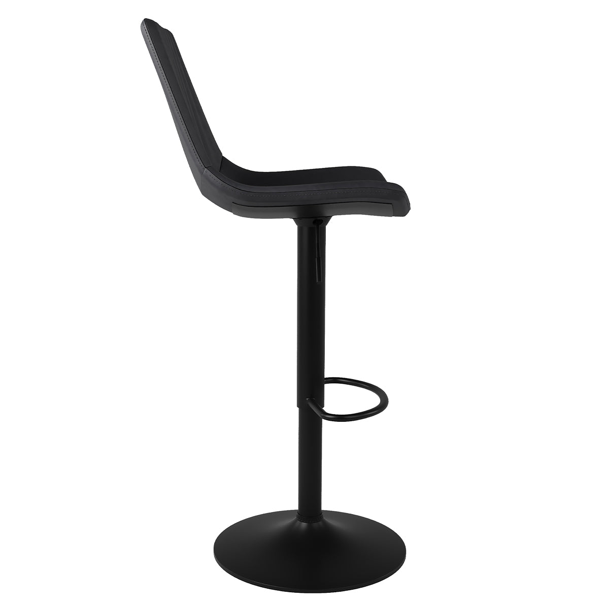 acheter chaise de bar gris fonc_ killi en cuir synthetique et metal noir lot de 2