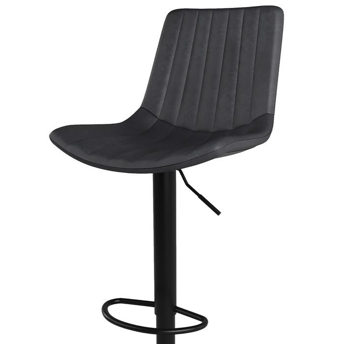acheter chaise de bar gris fonc_ killi en cuir synthetique metal noir lot de 2