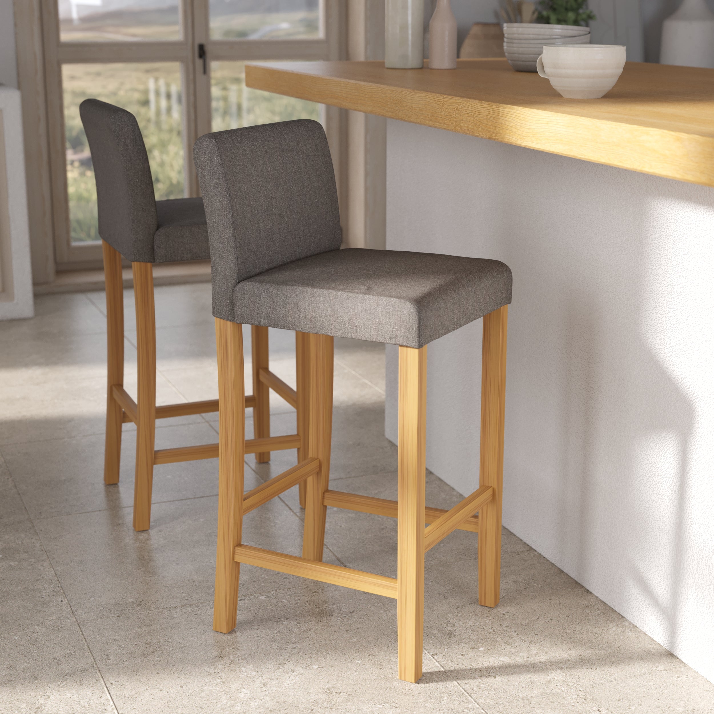 acheter chaise de bar havane gris fonce lot de 2