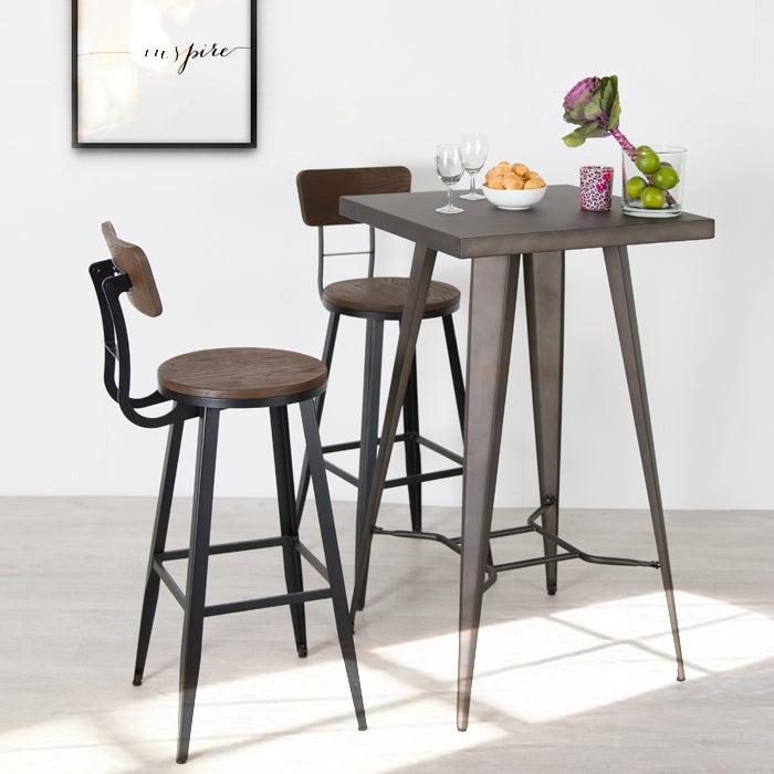 acheter chaise de bar industrielle en bois et metal