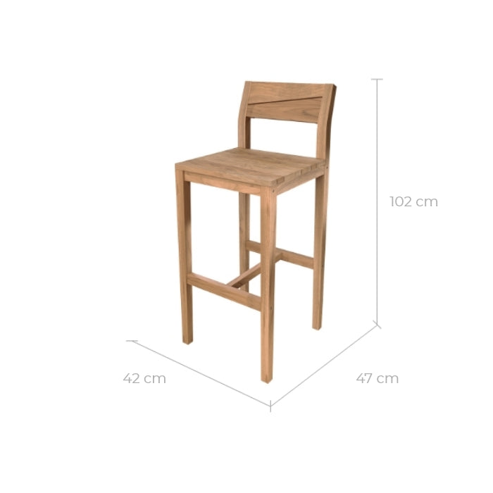 acheter chaise de bar jardin bois teck massif lot de 2