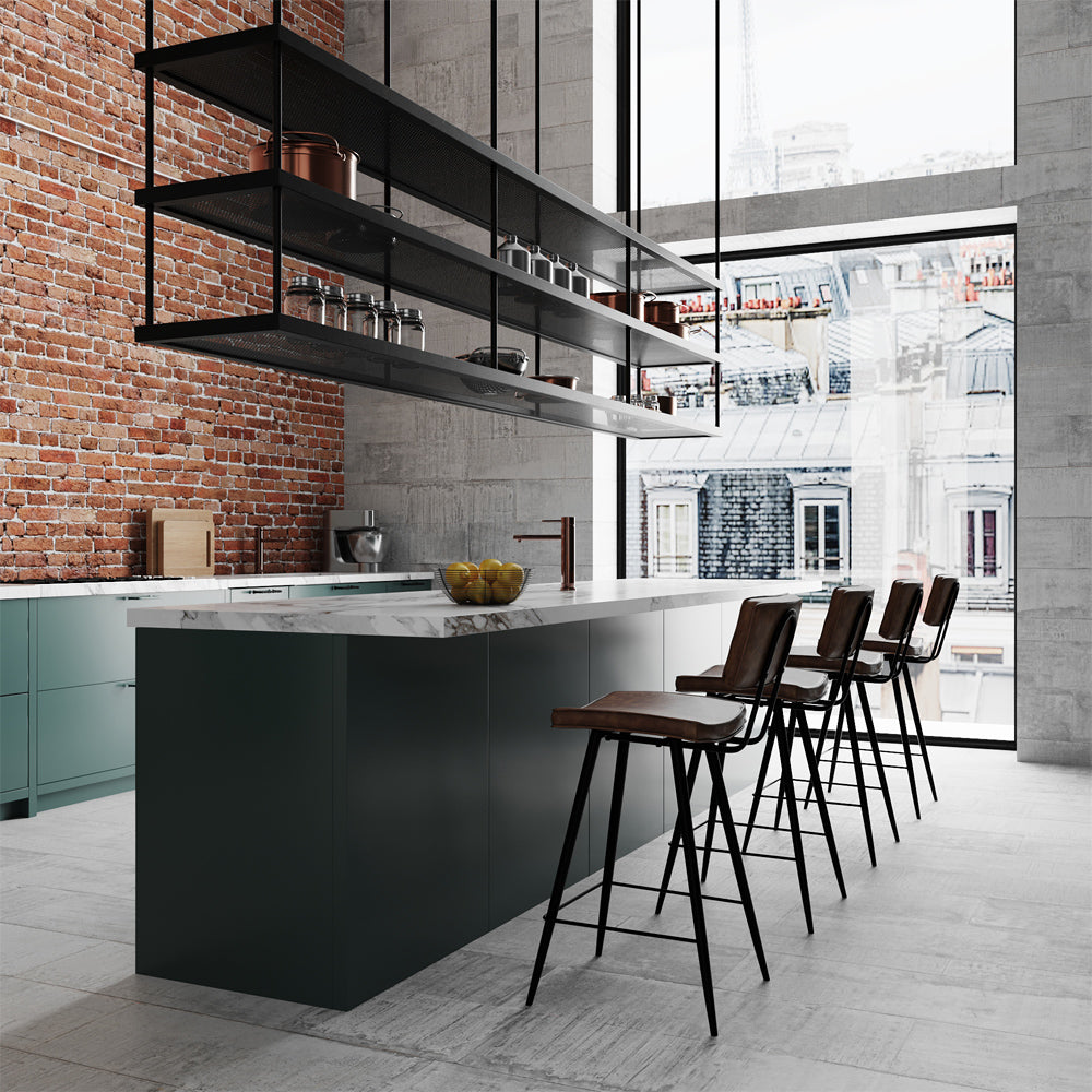 acheter chaise de bar lot de 2 en cuir marron synthe